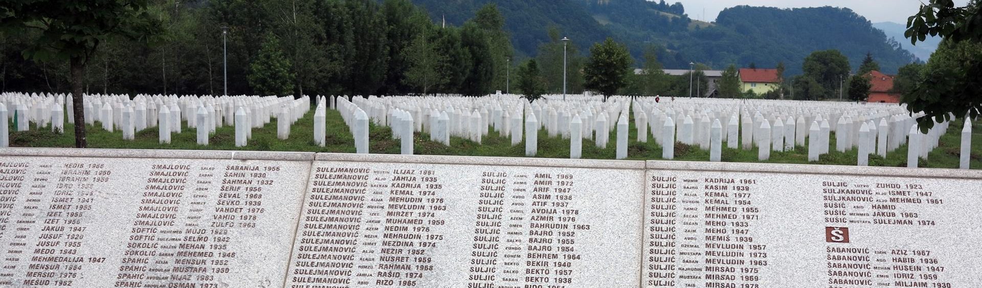 Srebrenica, Bosnia-Herzegovina. 19th June, 2015. Names of the victims, carved in marble, at the genocide memorial near Srebrenica, Bosnia-Herzegovina, 19 June 2015. Photo: homas Brey/dpa/Alamy Live News