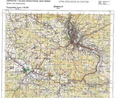 Map of the town of Vitez,